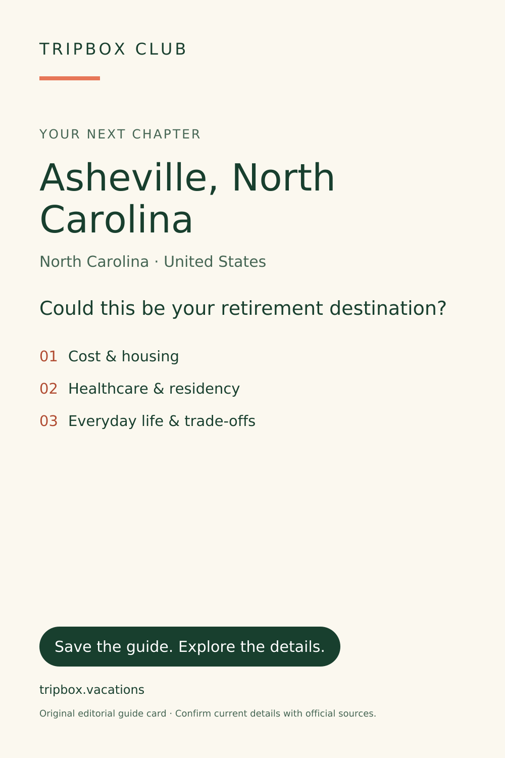 Original TripBox guide card — Asheville, North Carolina