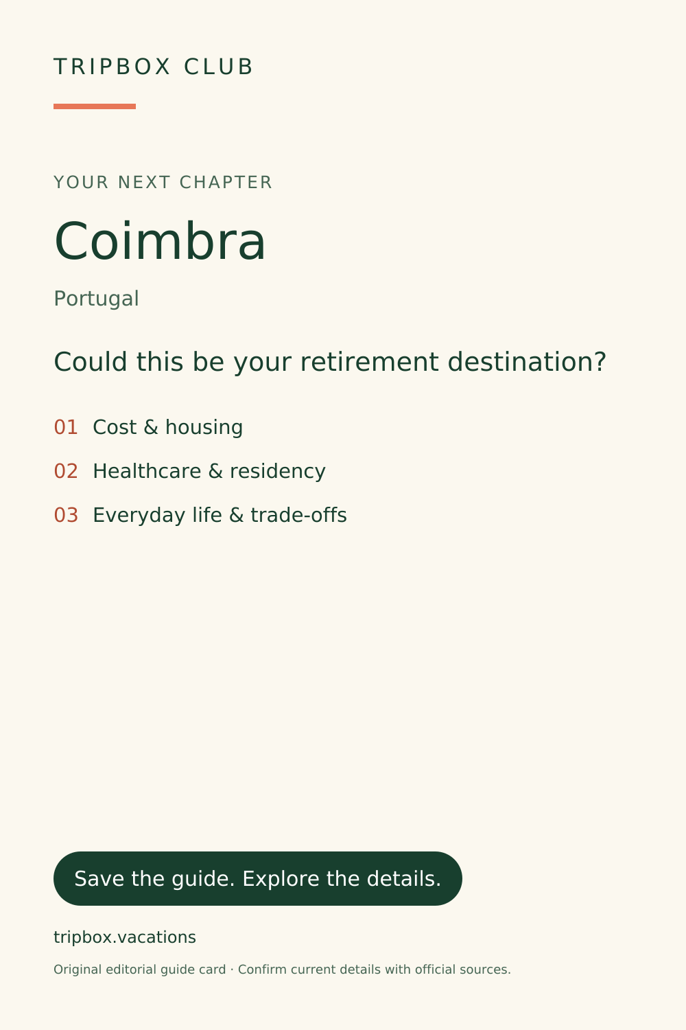 Original-TripBox-Reiseführerkarte — Coimbra