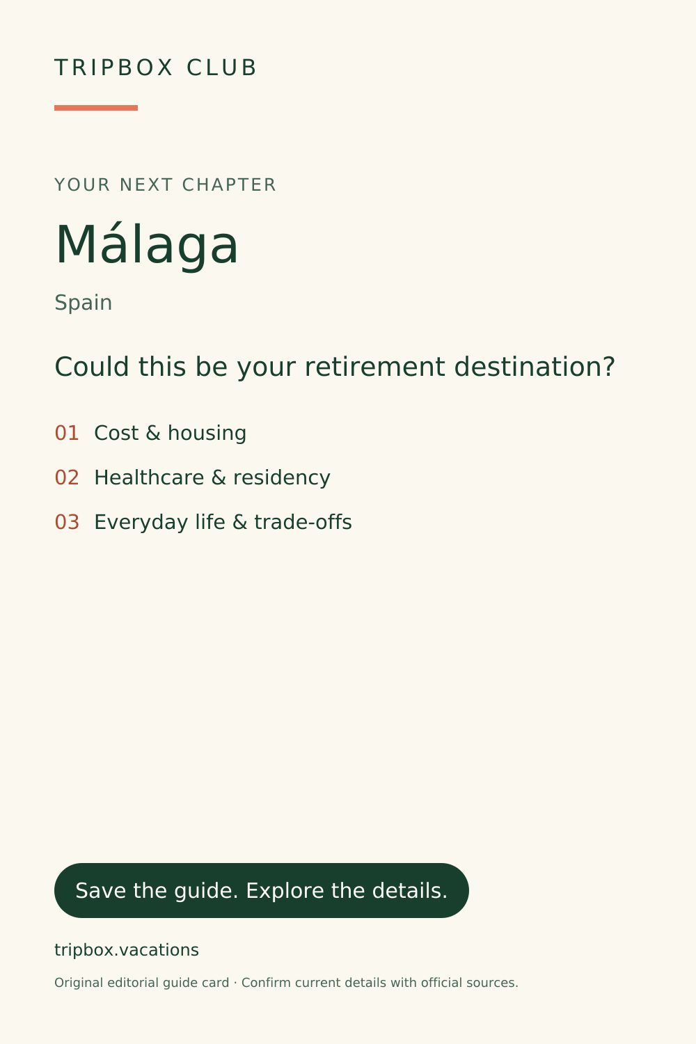 Carte du guide TripBox originale — Málaga