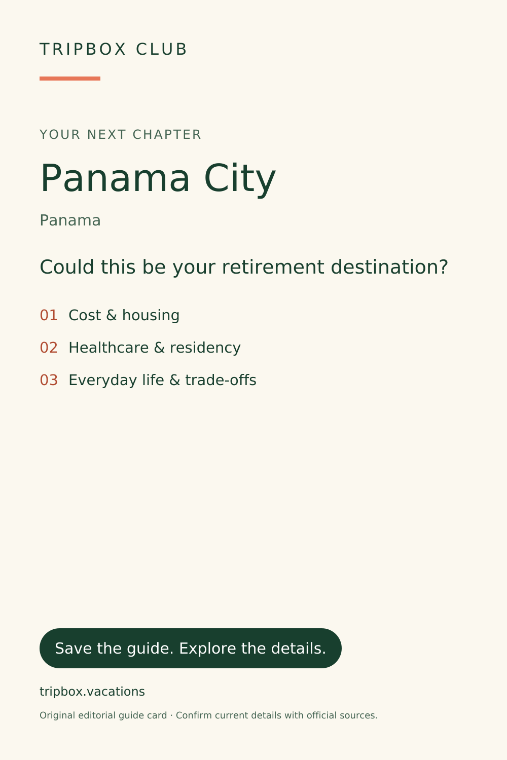 Original-TripBox-Reiseführerkarte — Panama-Stadt